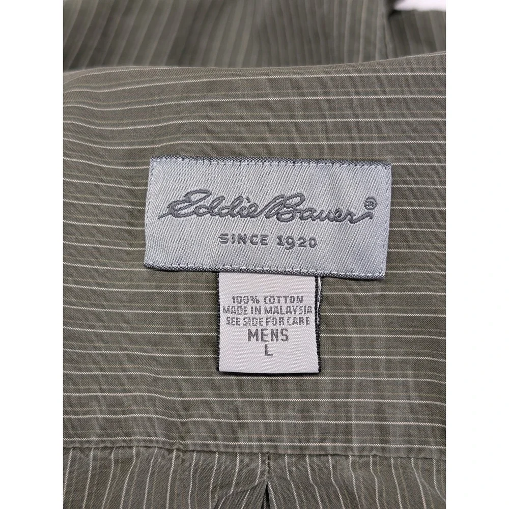 Eddie Bauer Lot of 2 Button Front Shirts Men Large Cotton Outdoor Casual Bundle